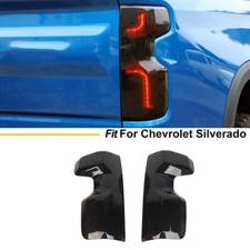 Smoked Rear Tail Light Guards Cover Trim Accessories For Chevrolet Silverado 22