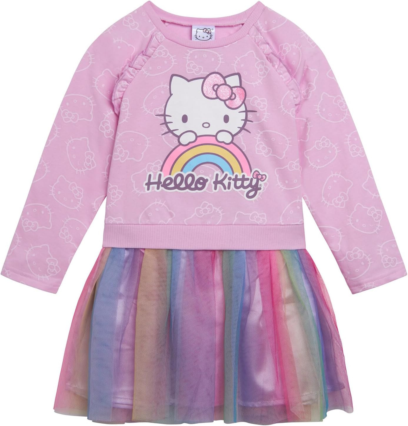 Французское махровое платье для девочек Hello Kitty от малышей до больших размеров (от 2 лет до 14-16)