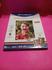 PrintWorks matte photo paper 80 sheets 6.5 mil 8.5”X11” open box , paper sealed