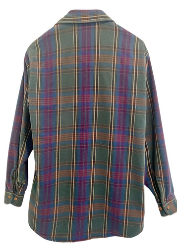 JC Penney BIG MAC Mens Med XTall Flannel Shirt Plaid Cotton USA Outdoorsy Vintag - Picture 5 of 9