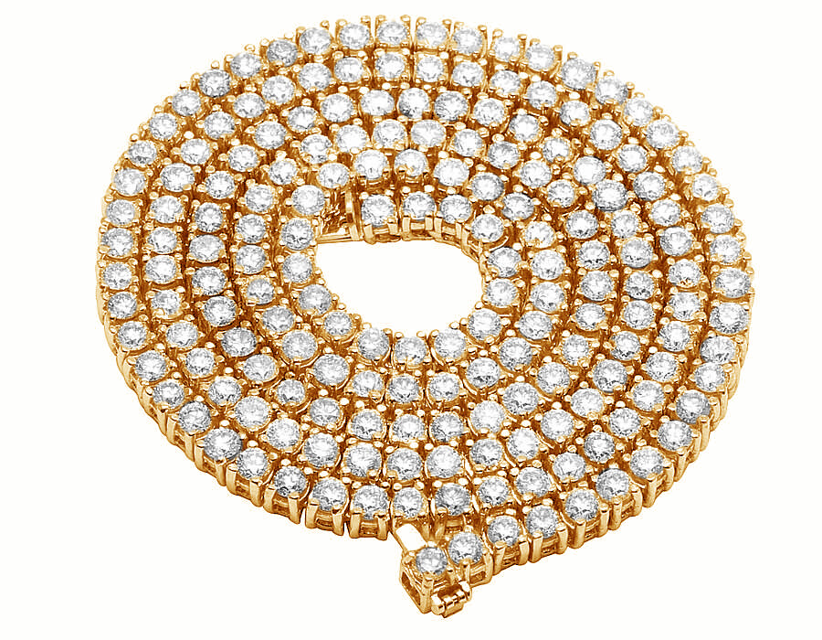 20 Pointer Solitaires 22 2/5 CT Real Diamond Prong Tennis Chain