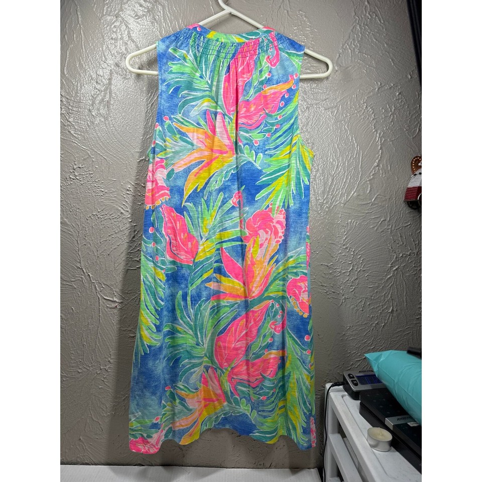 Lilly Pulitzer Womens Essie Blue Green Pink Yellow Sleeveless Dress