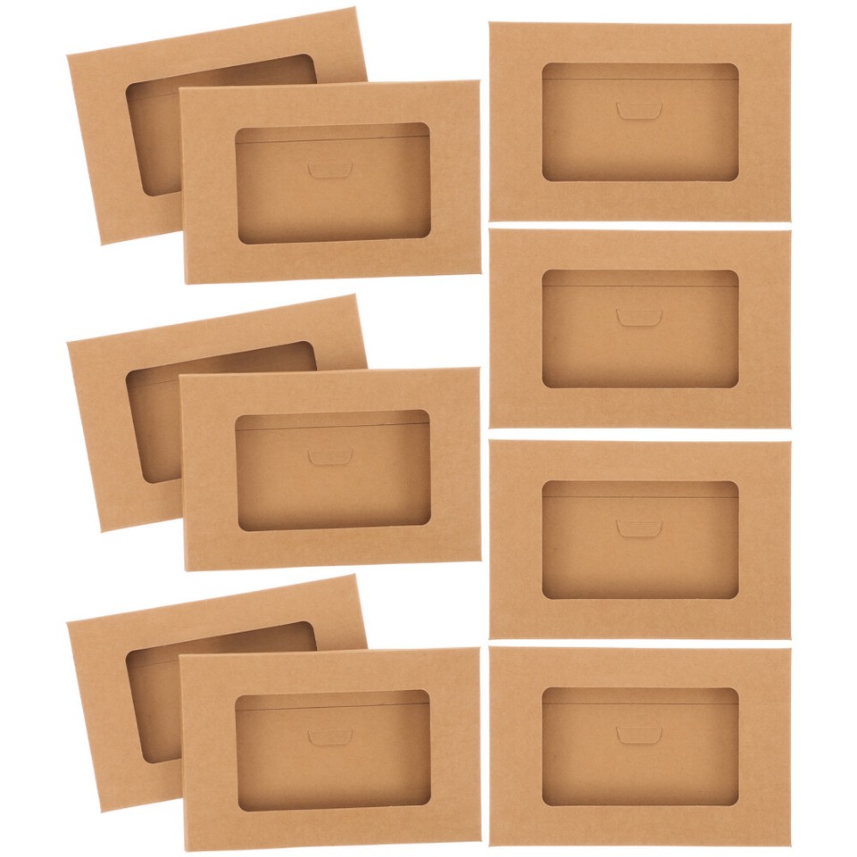 3 Count Money Envelopes for Challenge Kraft Storage Window Box Postcard