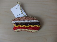 Peluche Hot Dog De Noël Porte-Clés Décoration De Noël Avec Perles NEUF