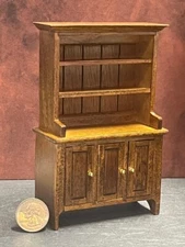 Dollhouse Miniature Kitchen Hutch Cabinet Walnut 1:12 scale F121 Dollys Gallery