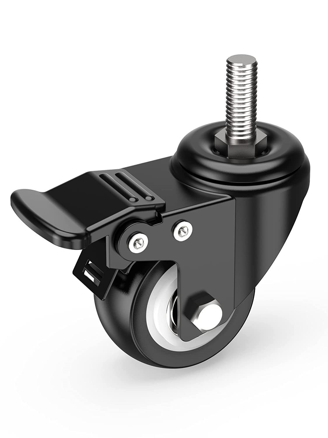 HOLKIE Castor Wheels 50mm 2 inch Total Locking Stem Castors, M10 x 1.5