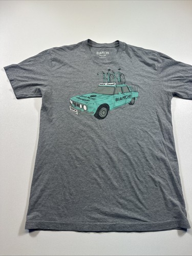 Bianchi Bikes Men’s M Gray Graphic Short Sleeve T Shirt