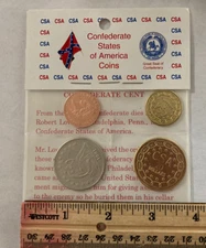 1861 (4) COIN CIVIL WAR SET INCLUDES BOOKLET  RESTRIKES METAL CSA CONFEDERATE