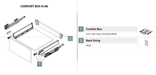 Soft Close Kitchen Concealed Drawer System Slides - Comfort Box by Rejs - Picture 2 of 22