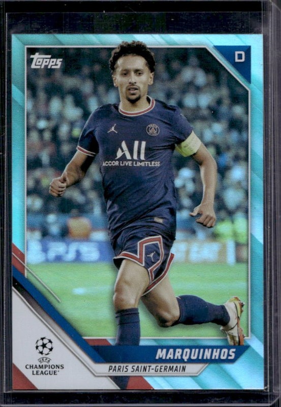 2021 Topps UEFA Marquinhos Aqua Foil #/299 PSG