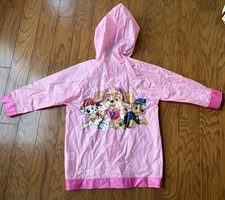 Nickelodeon Girls Small Pink Paw Patrol Snap Rain Jacket Hooded