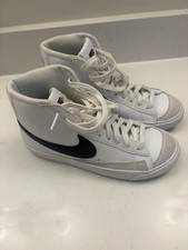 Nike Blazer Mid 77 Shoes Youth Size 4Y White Black Leather Sneakers DA4086-100