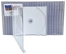 USDISC CD Jewel Cases Standard 10.4mm, Single 1 Disc White Lot