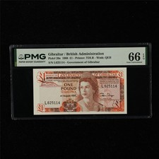 1988 Gibraltar British Administration 1 Pound Pick#20e PMG 66 EPQ Gem UNC 06