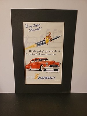 Vintage 1950 GM OLDSMOBILE ''Rocket Hydramatic 88'' Sedan Car Advertisement Matted