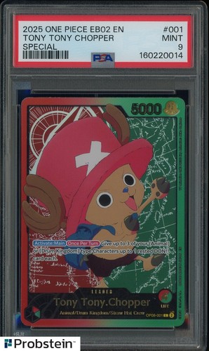 2024 One Piece EN EB02 #OP08-001 Tony Tony Chopper Al Art Leader Gold PSA 9