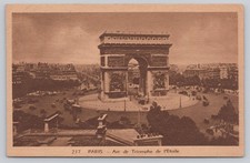 Vintage Paris Arc de Triomphe Postcard by L. Boisson, Sepia Tone