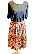 SHEIN Curve Dress Knee Length Black Tan Leopard Print Women 4 XL 