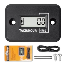 Nine-Rong Self-Powered Tach Hour Meter Digital LCD Inductive Tachometer Timin...