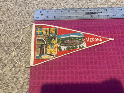 Vintage Verona Italy Pennant BANNER Flag ARENA Giulietta E Romeo - FAST SHIPPER