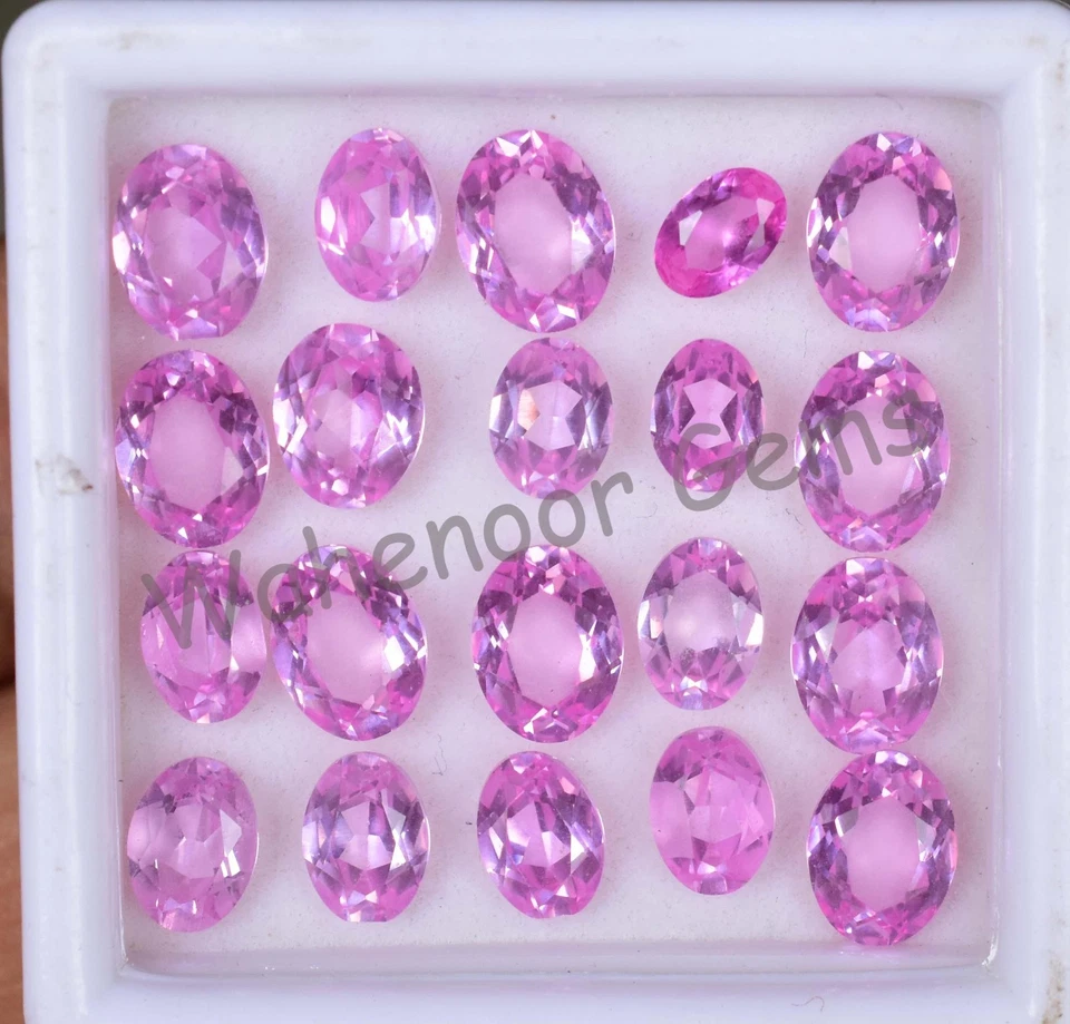 20 Pcs Natural MOGOK Pink Ruby 7.60 mm Oval Certified AAA+ Loose Gemstone - Image 3 of 4