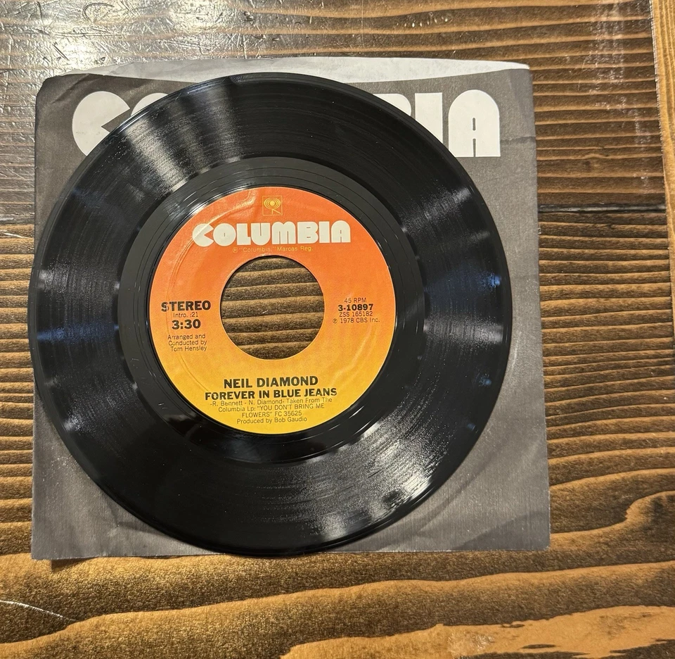 Neil Diamond - Lot of 2 Vinyl 45 RPMs - Desiree & Forever In Blue Jeans - Image 3 of 3