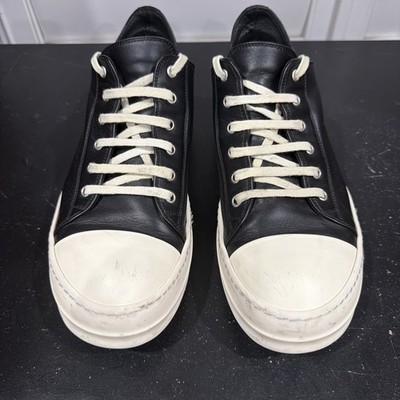 Rick Owens Mainline Ramones Low-Top Sneakers Black/Milk EU 42 US 9