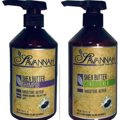 2 pc Combo Savannah Hair Therapy MOISTURE REPAIR SHAMPOO CONDITIONER 16.9 oz ea