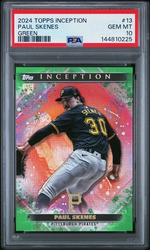 144810225 Paul Skenes 2024 Topps Inception #13 Green Rookie RC PSA 10