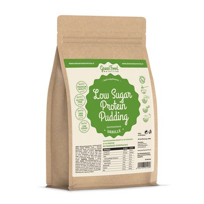 GreenFood Nutrition Low Sugar Protein Pudding, 400 g Beutel, Vanille