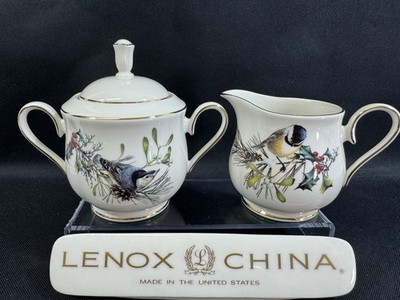 Lenox China Winter Greetings~(1) Sugar Bowl with Lid and Creamer~C. McClung