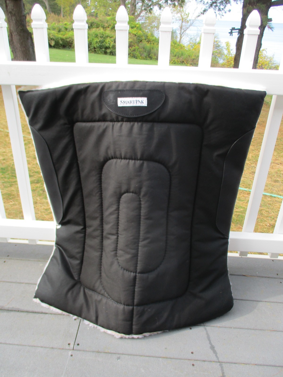 SMARTPAK BLACK WESTERN CANVAS WORK FLEECE SADDLE PAD 33x32x 1''