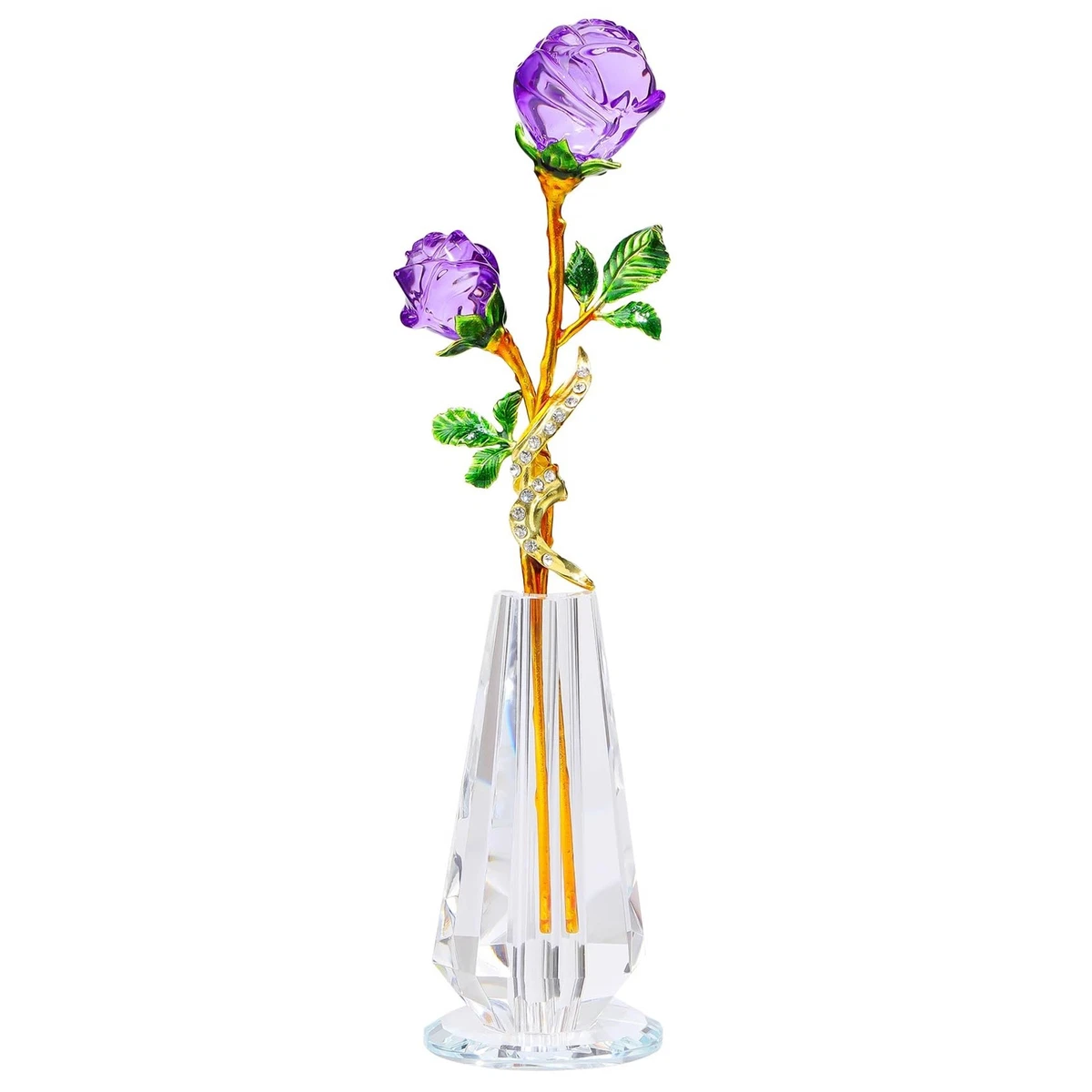 紫色水晶花瓶花瓶| eBay