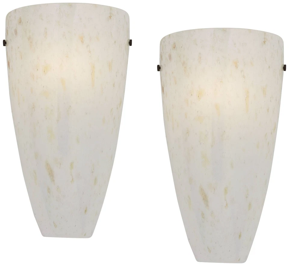 Conjunto de 2 Arandelas de Parede Modernas Emelle Vidro Âmbar com Fio 7" Luminária Casa - Imagem 2 de 4