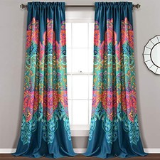 Boho Chic Light Filtering Window Curtain Panel Pair, 52"W x 84"L Pack of 2 
