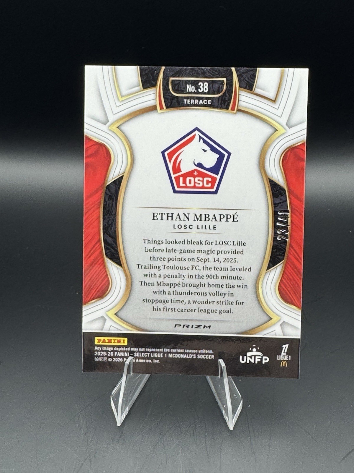 2025/26 Panini Select Ethan Mbappe 23/40 #38 LOSC LILLE view 2