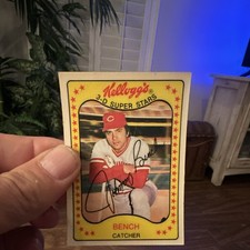 Kellogg's 3-D Super Stars Johnny Bench Cincinnati Reds Autographed Card #2