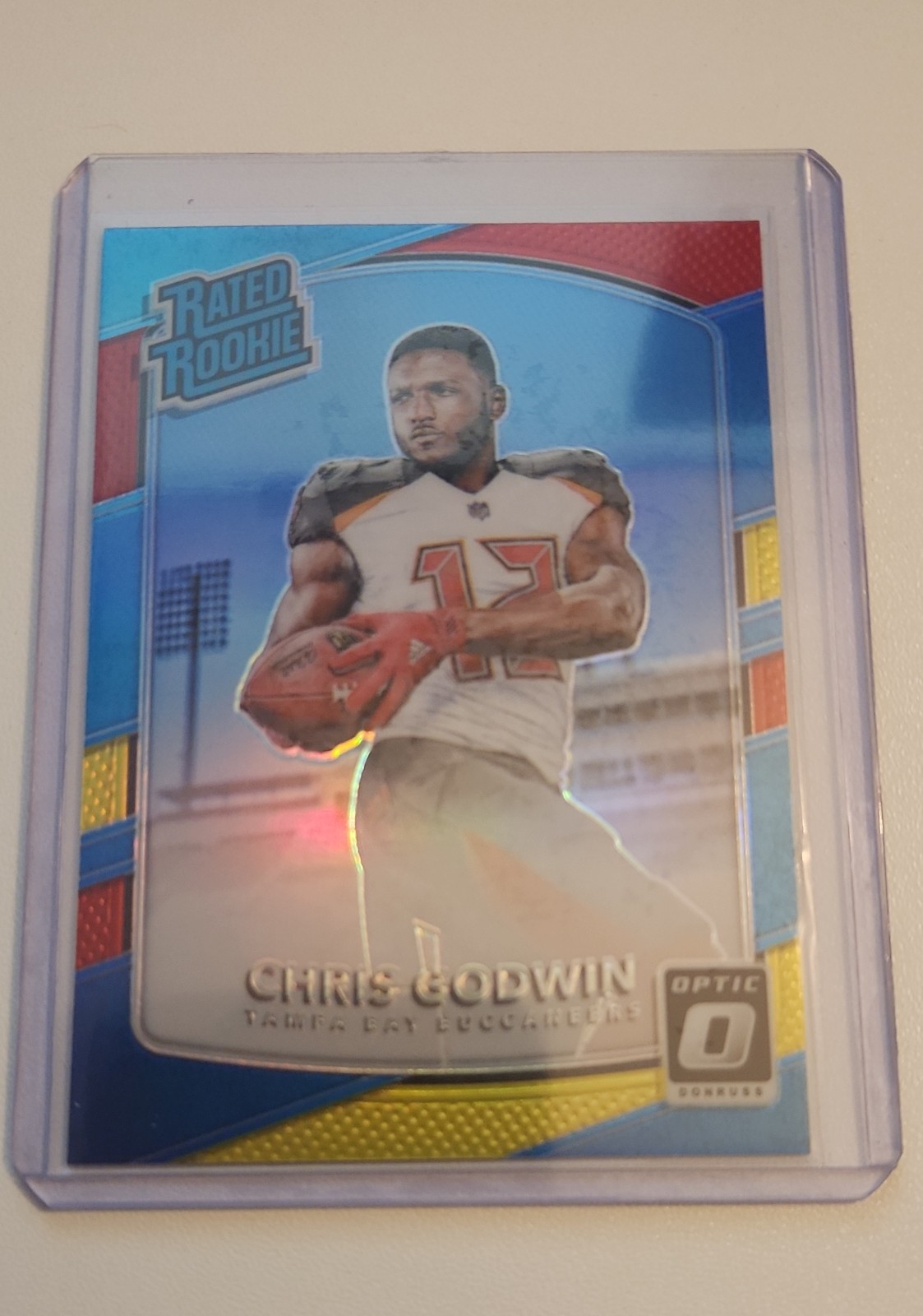 2017 Donruss Optic - Rated Rookie Chris Godwin #155 Red and Yellow Prizm (RC)