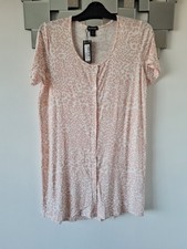 Size 8 Boohoo Leopard Print Button Down Nightie Night Dress Bnwt