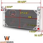 34'' 3 Row Radiator for For Chevy Silverado/GMC Sierra 1500 2500 Yukon Tahoe