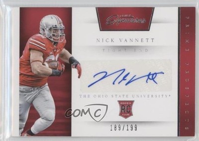 2016 Panini Prime Signatures Prospects /199 Nick Vannett #254 Rookie Auto RC 2r7