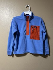 Patagonia Kids Microdini 1/2-Zip Fleece Pullover Sweater Small Abundant Blue