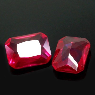 Natural Certified Burma Pigeon Blood Red Ruby 5x4 MM Emerald Pair Loose Gemstone