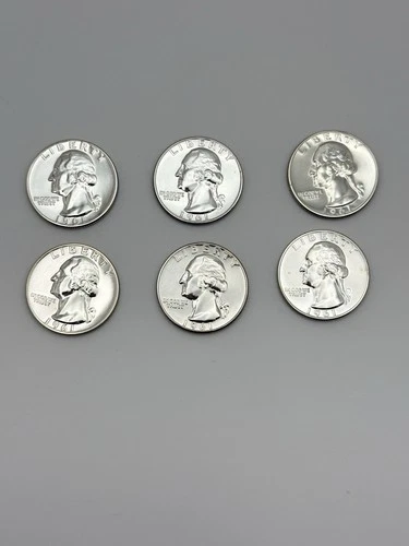 1961 Proof Washington Quarters Silver 90% GEM Proof 6 Coin Lot #1136