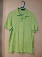 Polo Ralph Lauren Polo Shirt Men s L Green Orange Pony Rugby Casual Preppy