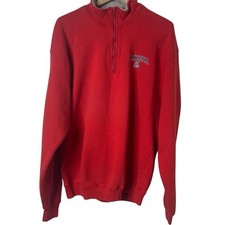 Vintage Arizona Wildcats NCAA Size XL 1/4 Zip Red Pullover Sweatshirt