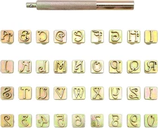 37 Pieces Leather Stamping Tool Set, 26 Letters Alphabet & 10 Numbers Stamps Ste