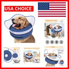 Raised Inflatable Dog Cone Alternative Collars for After Surgery, Dog Donut C...