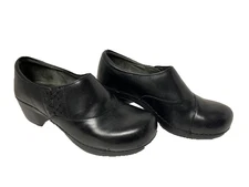 Dansko women's size 40 black leather clogs slip-on shoes US 9.5-10