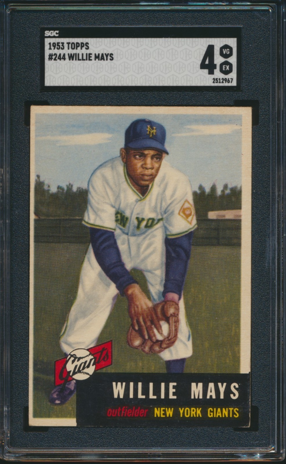 1953 TOPPS BASEBALL #244 WILLIE MAYS SGC 4 VG-EX HOF HIGH NUMBER